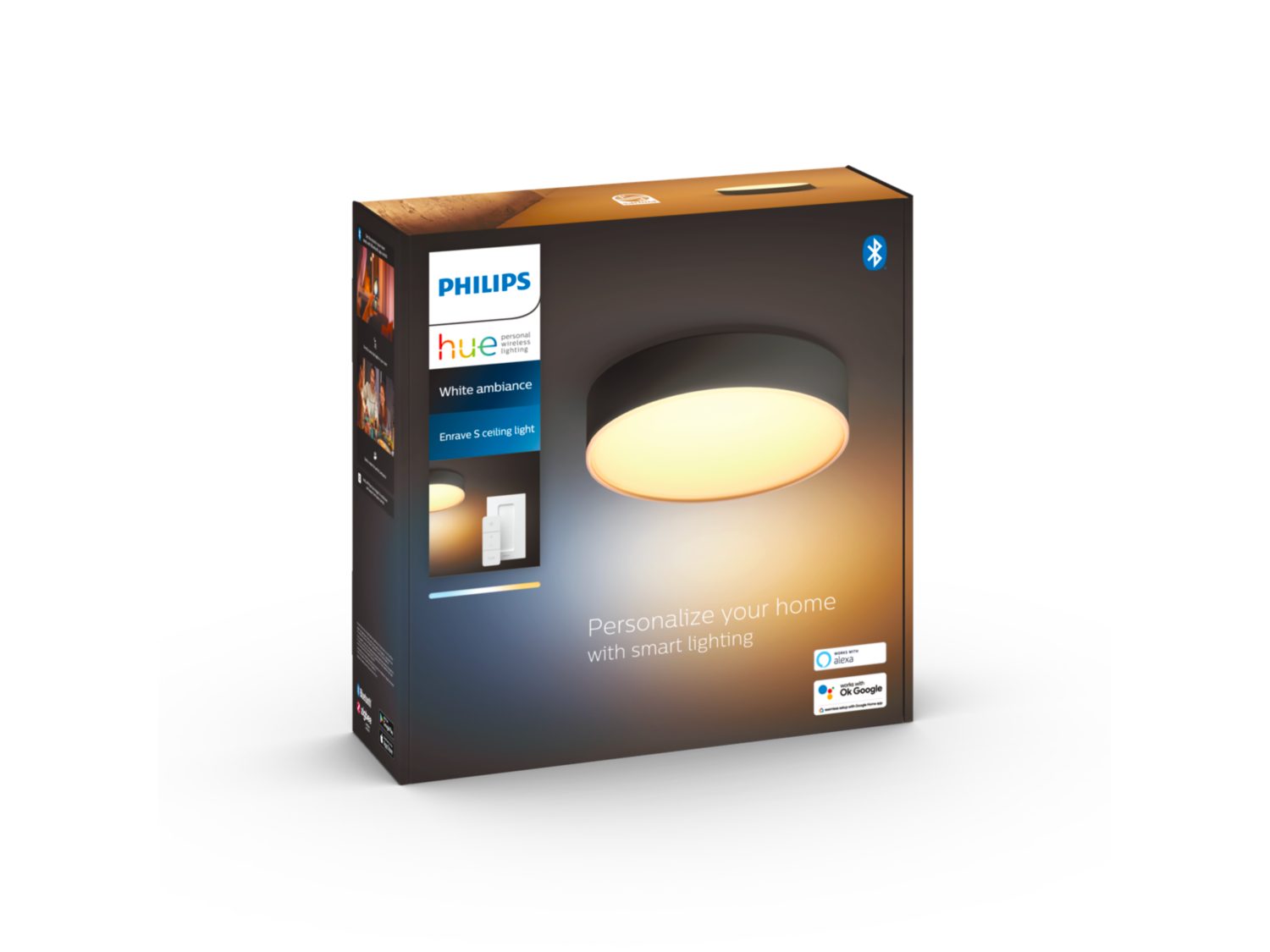 Philips Hue - Enrave Taklampe Liten 26,1 cm - White Ambiance Svart - Gratis frakt v:3787582